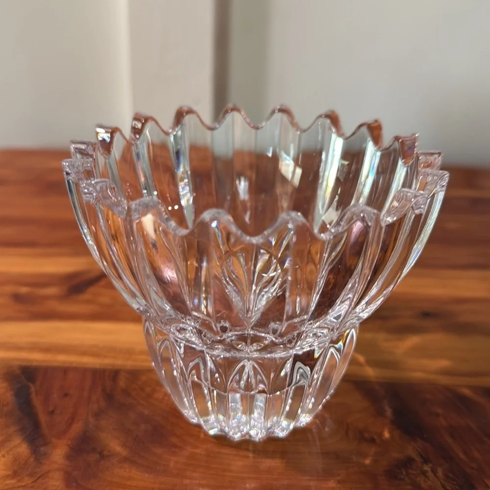 Mikasa Royal Suite Crystal Candle Holder w/ PartyLite Calm Waters Votives